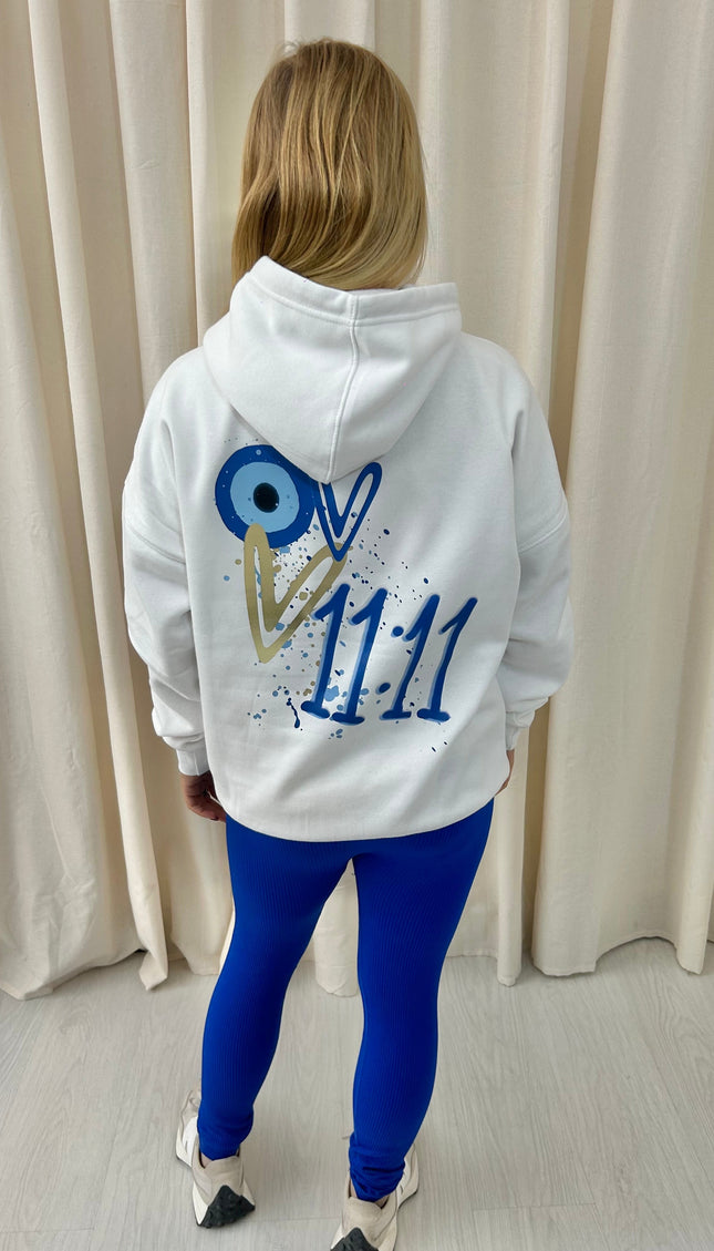 Gold Heart Evil Eye Printed Hoodie by Miss Runway – image 2