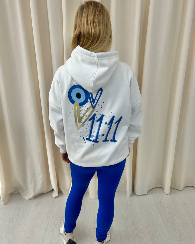 Gold Heart Evil Eye Printed Hoodie Adults
