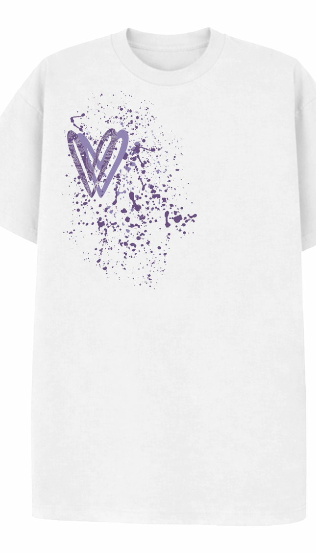 Lilac Paisley Heart Printed T-shirt by Miss Runway – image 2