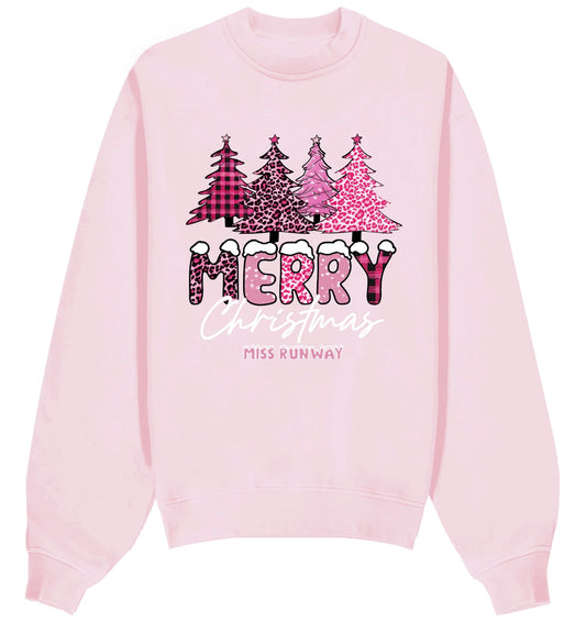 Christmas Tree Sweatshirt Pink