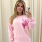 Miss Runway Pink Heart Graffiti Sweatshirt Pink