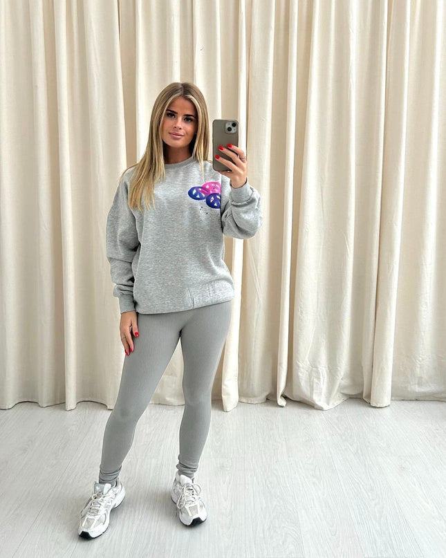 Peace + Love  Printed Sweatshirt & Leggings Adults