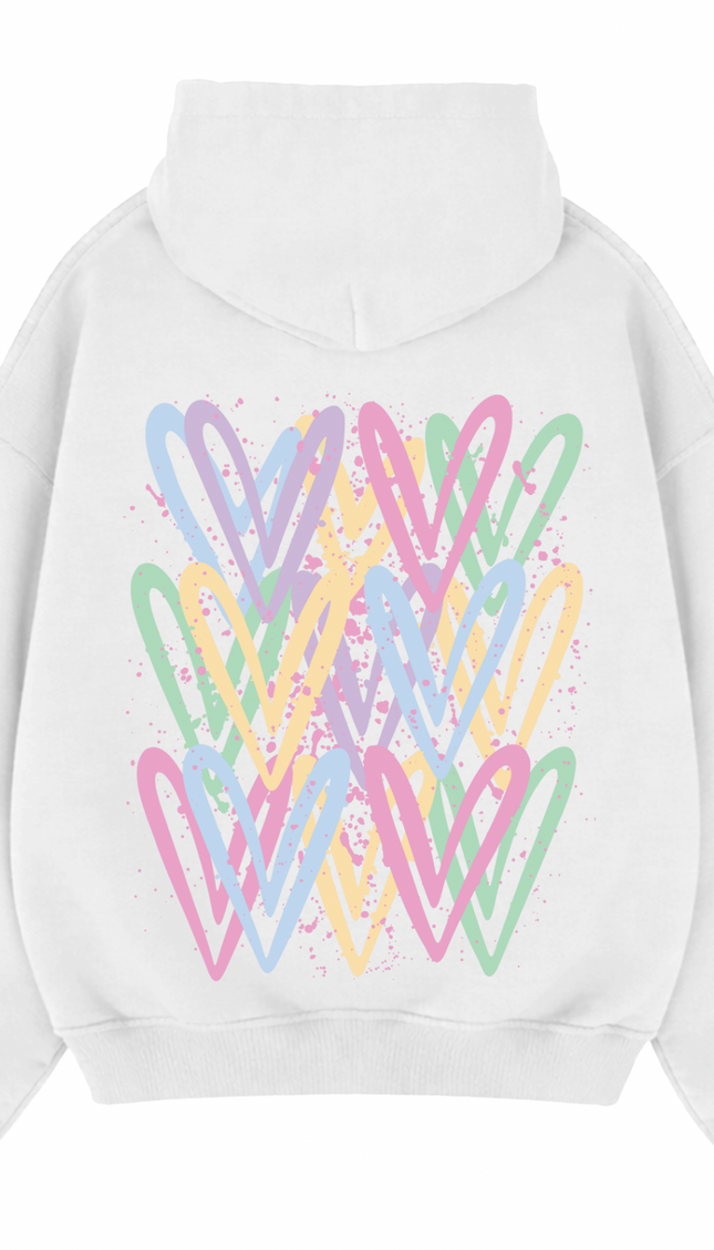 Pastel Heart Printed Hoodie – image 9