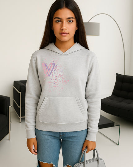 Dark Pastel Heart Printed Hoodie