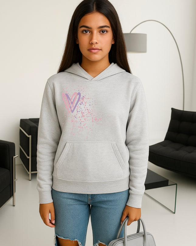 Dark Pastel Heart Printed Hoodie