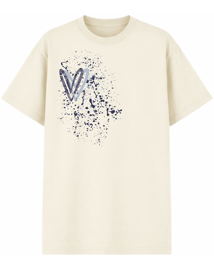 Navy Paisley Heart Printed T-shirt Adult