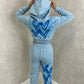 Blue Heart Cropped Hooded Tracksuit
