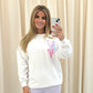 Miss Runway Pastel Heart Graffiti Sweatshirt White