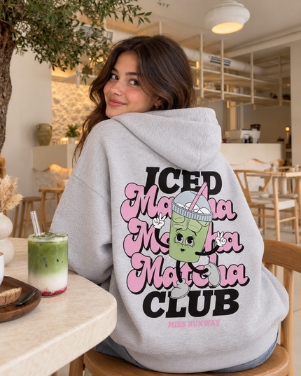 Matcha Club Hoodie Grey Kids