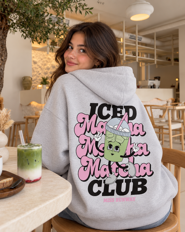 Matcha Club Hoodie Grey Kids