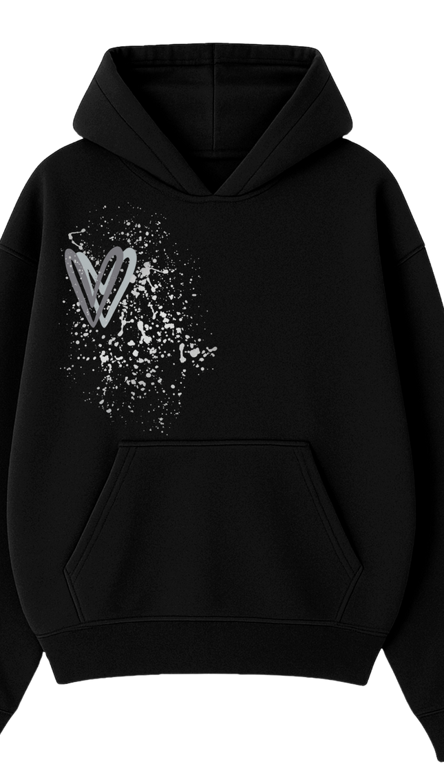 Grey Heart Printed Hoodie – image 10