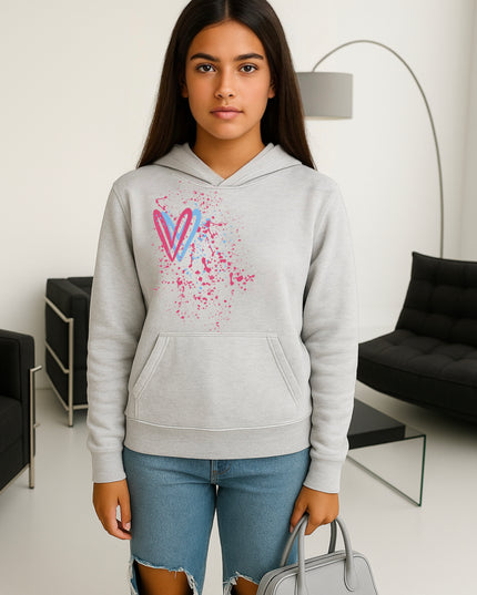 Multicoloured Heart Printed Hoodie