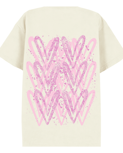 Pink Paisley Heart Printed T-shirt Kid