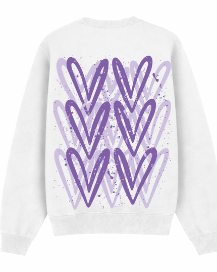 Lilac Heart Printed Sweatshirt Kids
