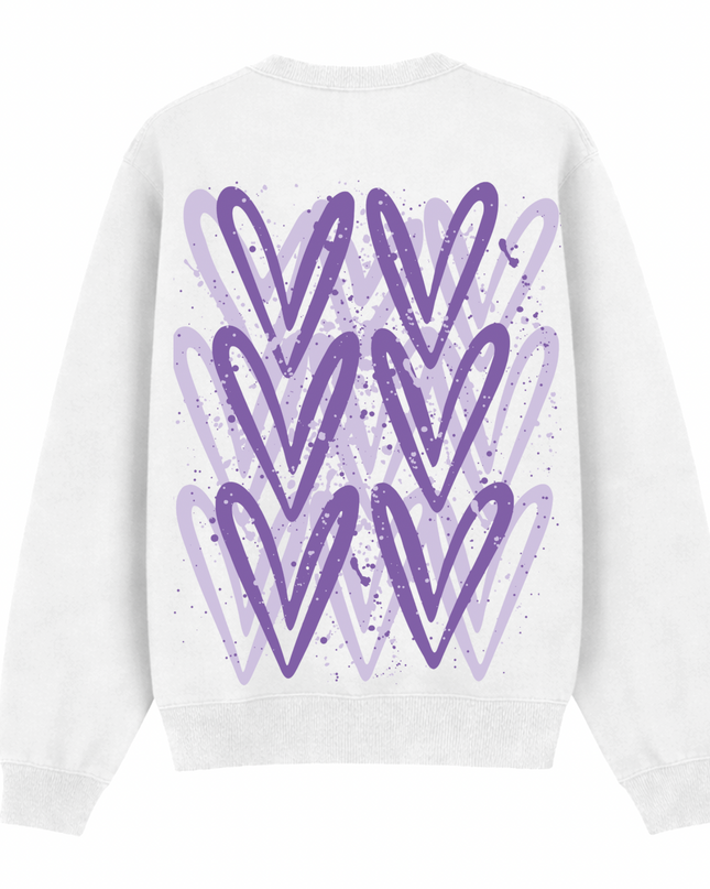 Lilac Heart Printed Sweatshirt Kids