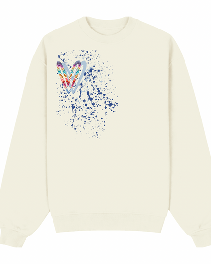 Multicoloured Zig Zag Heart Printed Sweatshirt Kids