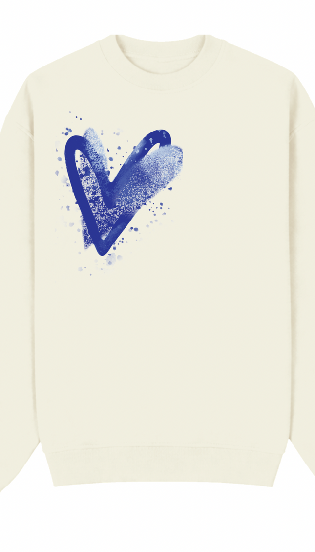 Royal Blue Scatter Heart Printed Sweatshirt by Miss Runway – image 2