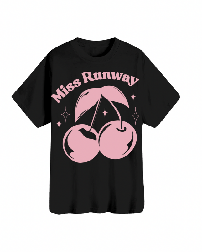 Pink Cherries Printed T-shirt Adult