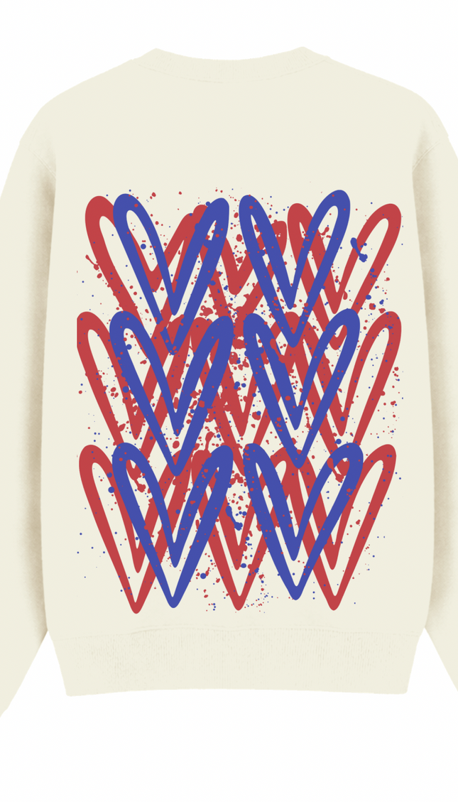 Red/Royal Heart Printed Sweatshirt – image 5