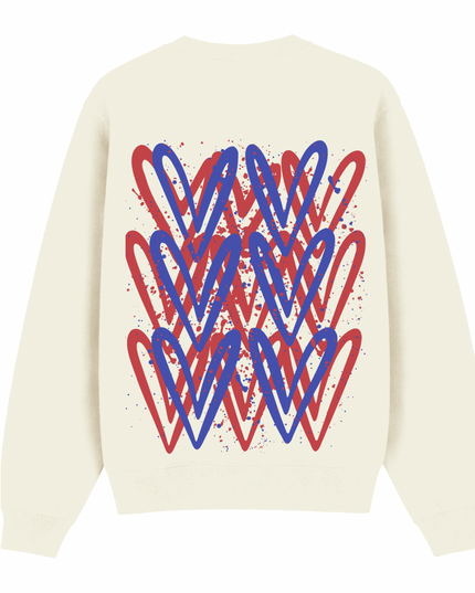 Red/Royal Blue Heart Printed Sweatshirt Kids