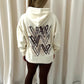 Brown Leopard Print Heart Graffiti Hoodie And Legging Set Cream