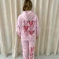 Pink/Red Candy Cane Heart Graffiti Hooded Tracksuit Pink