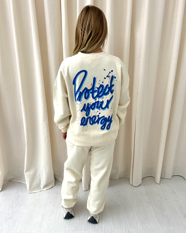 Protect Your Energy Graffiti Sweatshirt Tracksuit Cream