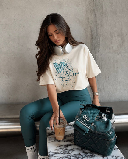 Teal Paisley Heart T-shirt