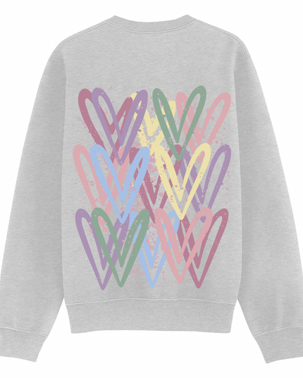Dark Pastel Heart Printed Sweatshirt Adults