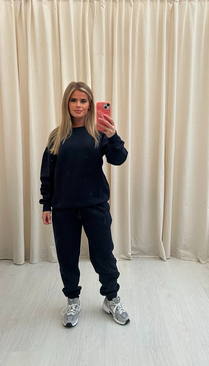 Oversized Sweatshirt Tracksuit Navy Blue