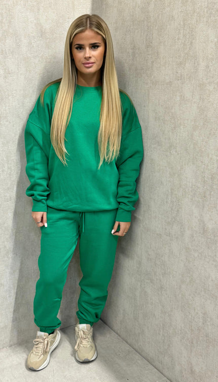 Oversized Sweatshirt Tracksuit Green