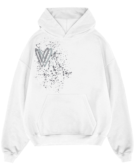 Grey Paisley Heart Printed  Hoodie Kids