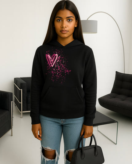 Colourful Heart Printed Hoodie