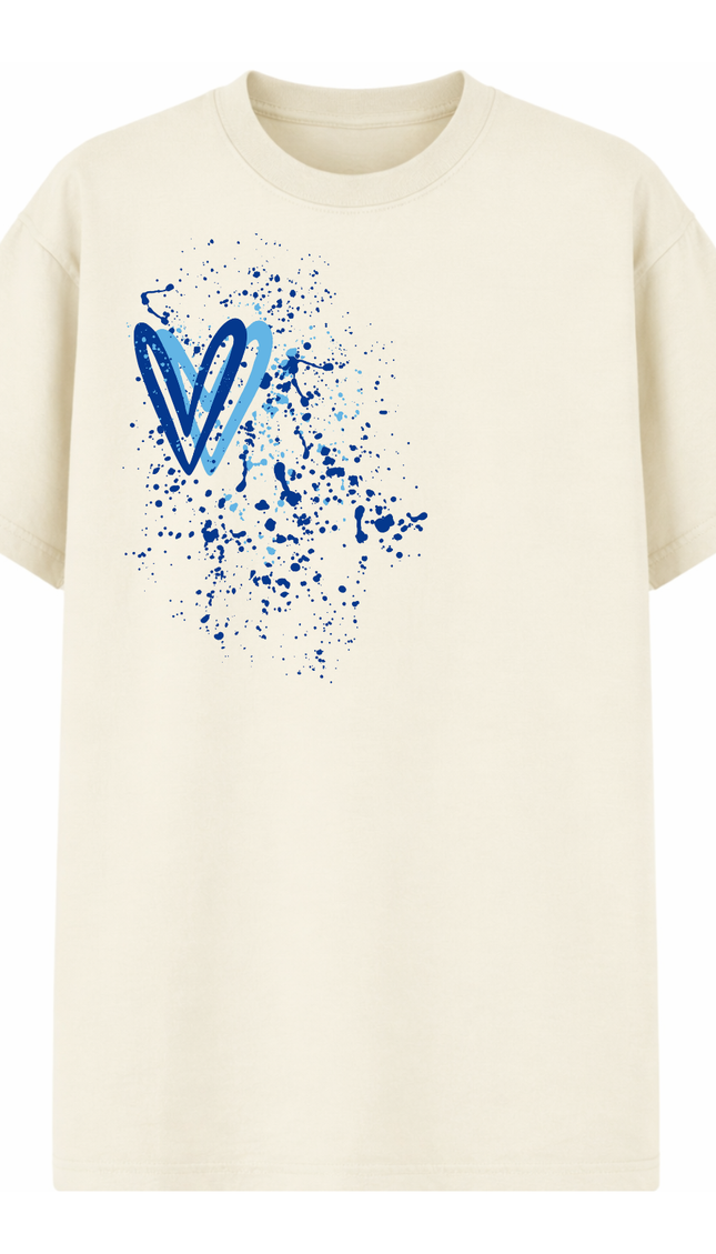 Royal Blue Heart Printed T-shirt by Miss Runway – image 2
