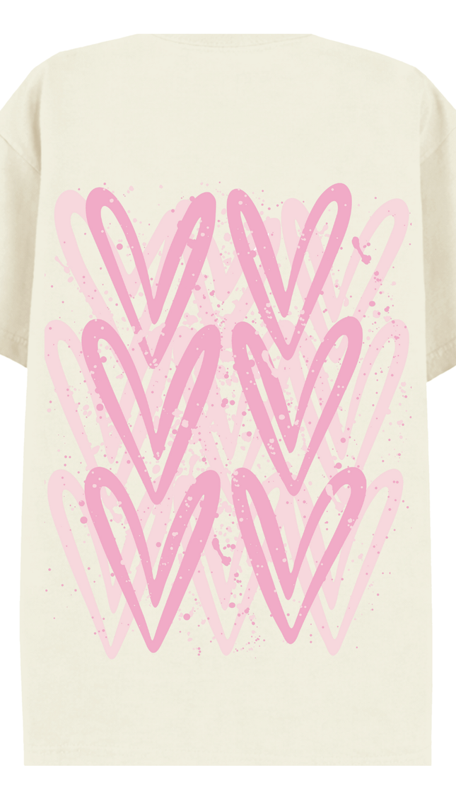 Pink Heart Printed T-shirt – image 7