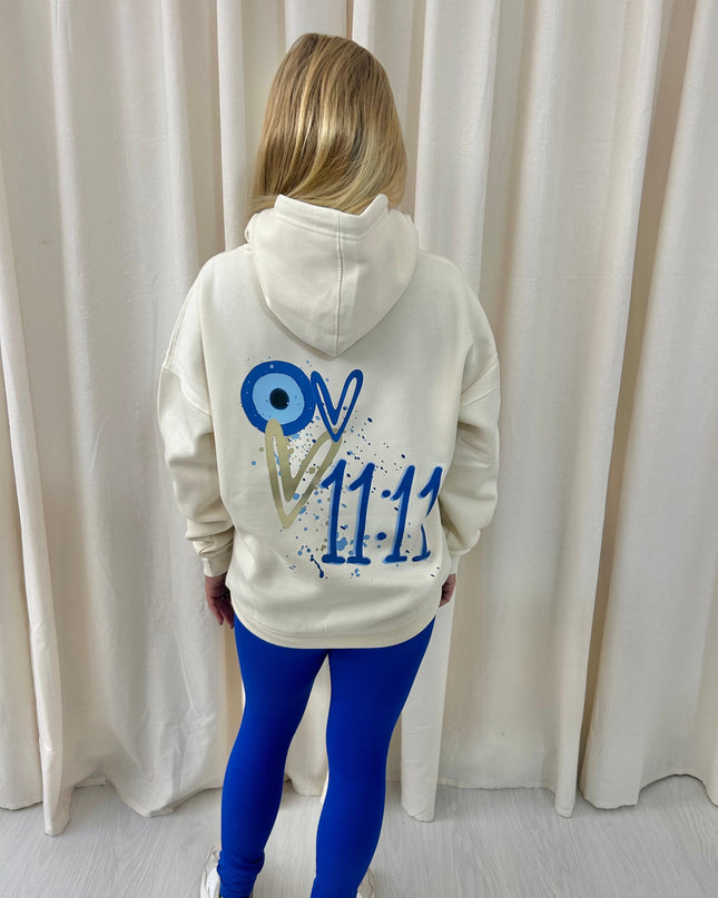 Gold Heart Evil Eye Printed Hoodie Adults