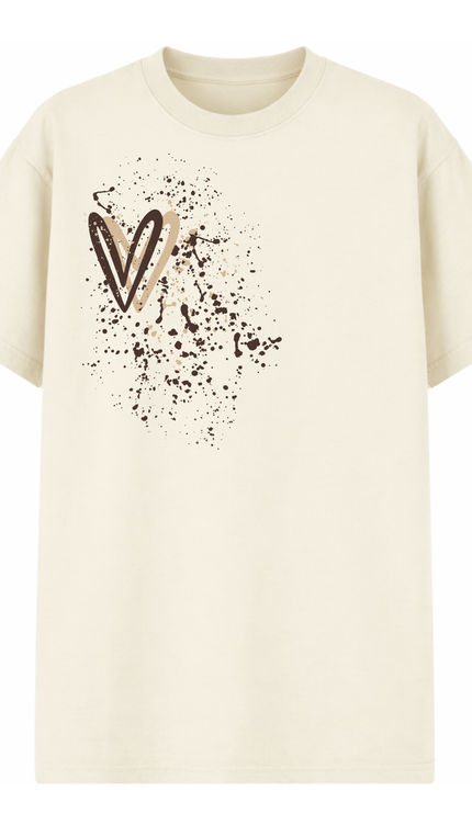 Brown Heart Printed T-shirt by Miss Runway – image 2