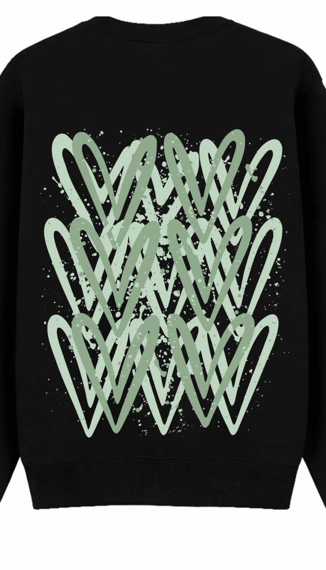 Sage Green Heart Printed Sweatshirt – image 7