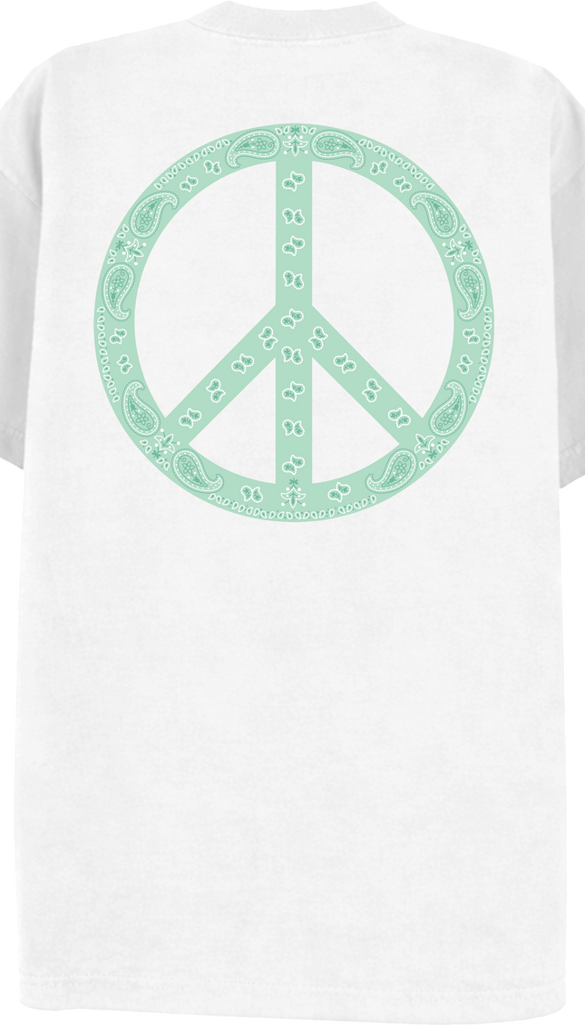 Paisley Peace T Shirt Mint – adult printed t-shirt by Miss Runway