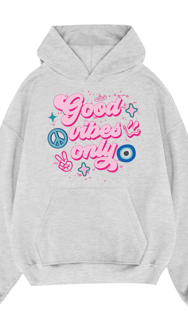 Good Vibes Only Pink Print Hoodie by Miss Runway – image 2