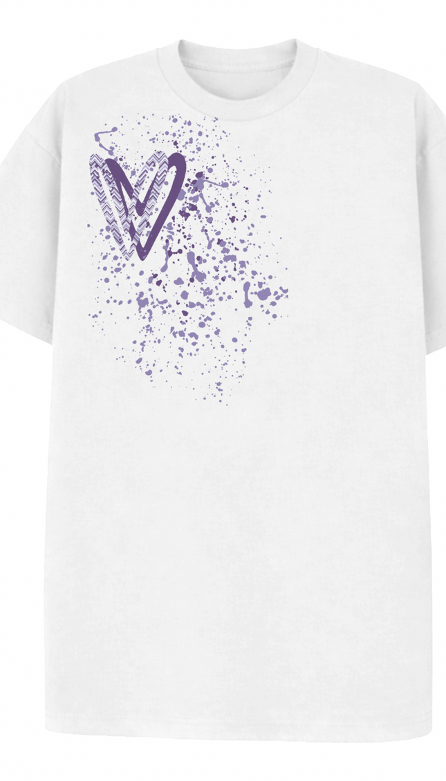 Lilac Zig Zag Heart Printed T-shirt by Miss Runway – image 2