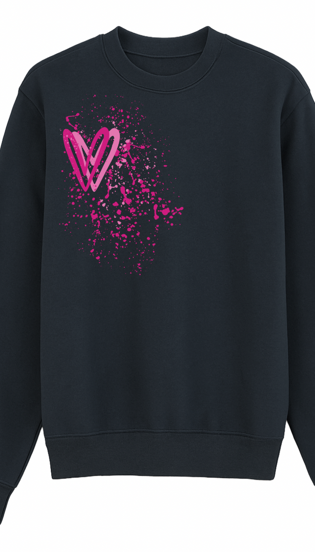 Hot Pink Heart Printed Sweatshirt – image 12