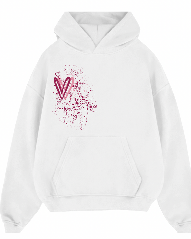 Dark Multicoloured Heart Printed Hoodie Kids