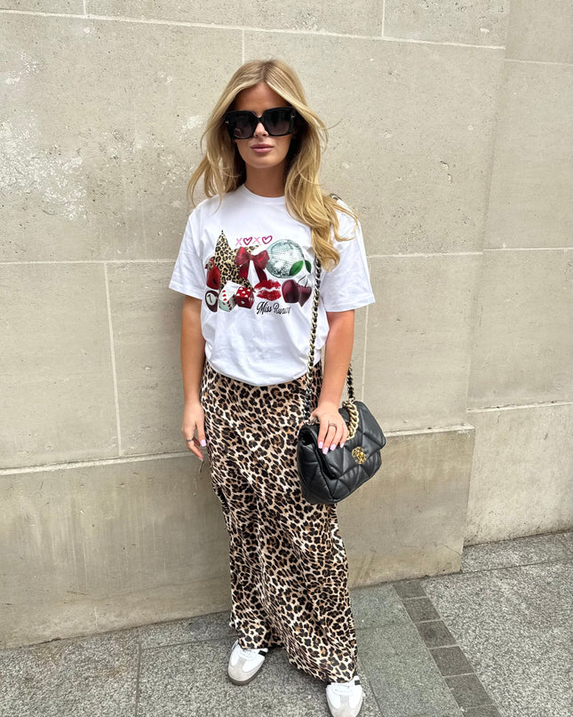 Leopard Star, Cherry, Lips Printed T-shirt Adult