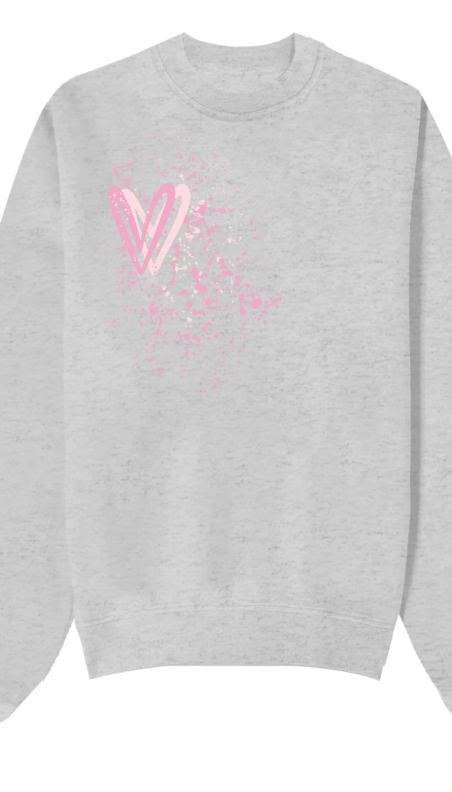 Pink Heart Printed Sweatshirt – image 8