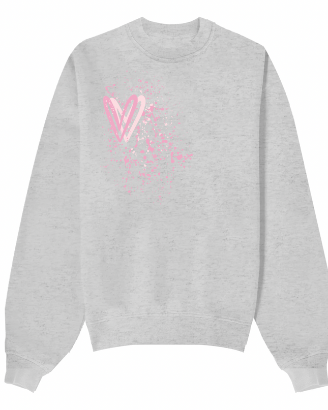 Pink Heart Printed Sweatshirt Kids