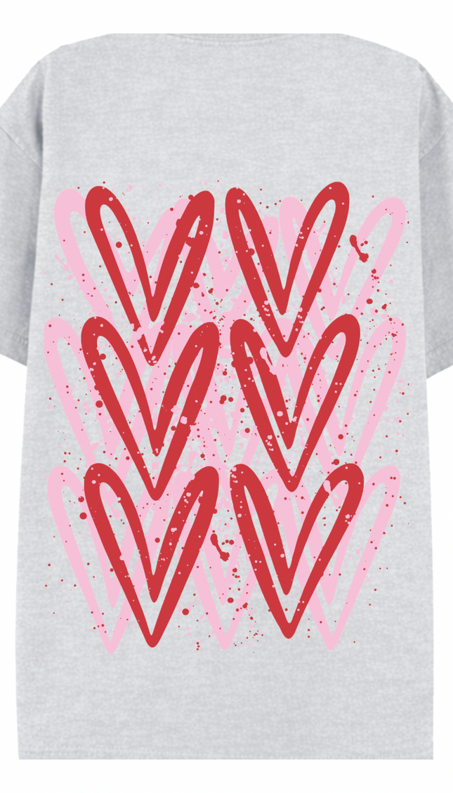 Pink/Red Heart Printed T-shirt – image 7