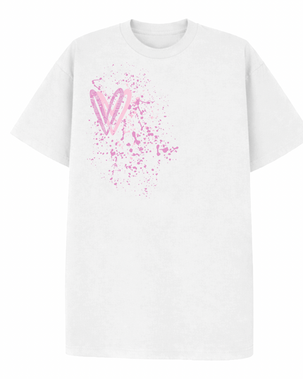 Pink Paisley Heart Printed T-shirt Kid