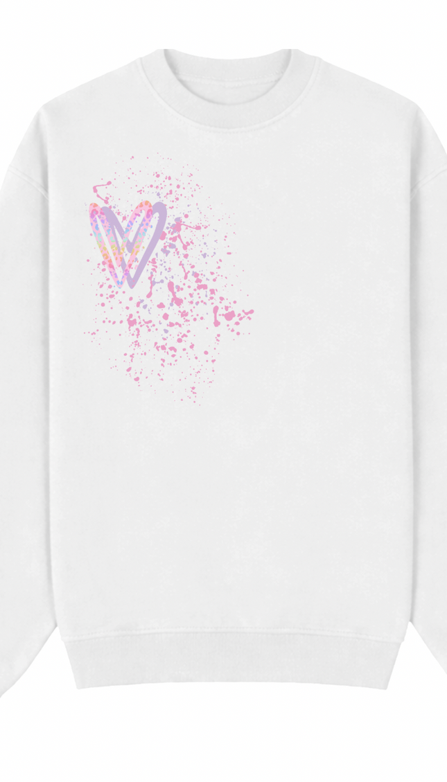 Pastel Leopard Print Heart Printed Sweatshirt by Miss Runway – image 2