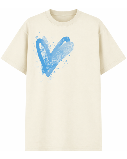 Blue Scatter Heart Printed T-shirt Kids